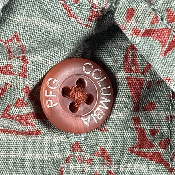 Columbia PFG Shirt Mens L All Over Fish Print Performance Fishing Vented Trout - Picture 4 of 13